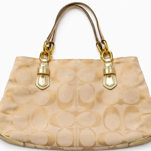 ✨ Coach Chelsea Jayden Signature Carryall | Cream & Gold | Like New ✨ - Picture 3 of 13